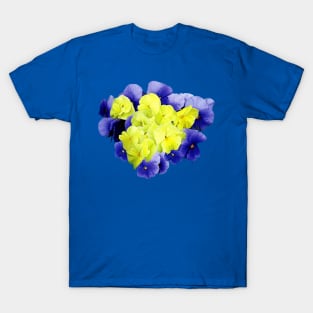 Yellow and Purple Pansy Heart T-Shirt